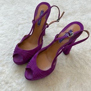 Ralph Lauren (Purple Label) Violet Platform Sandals Size 40B
